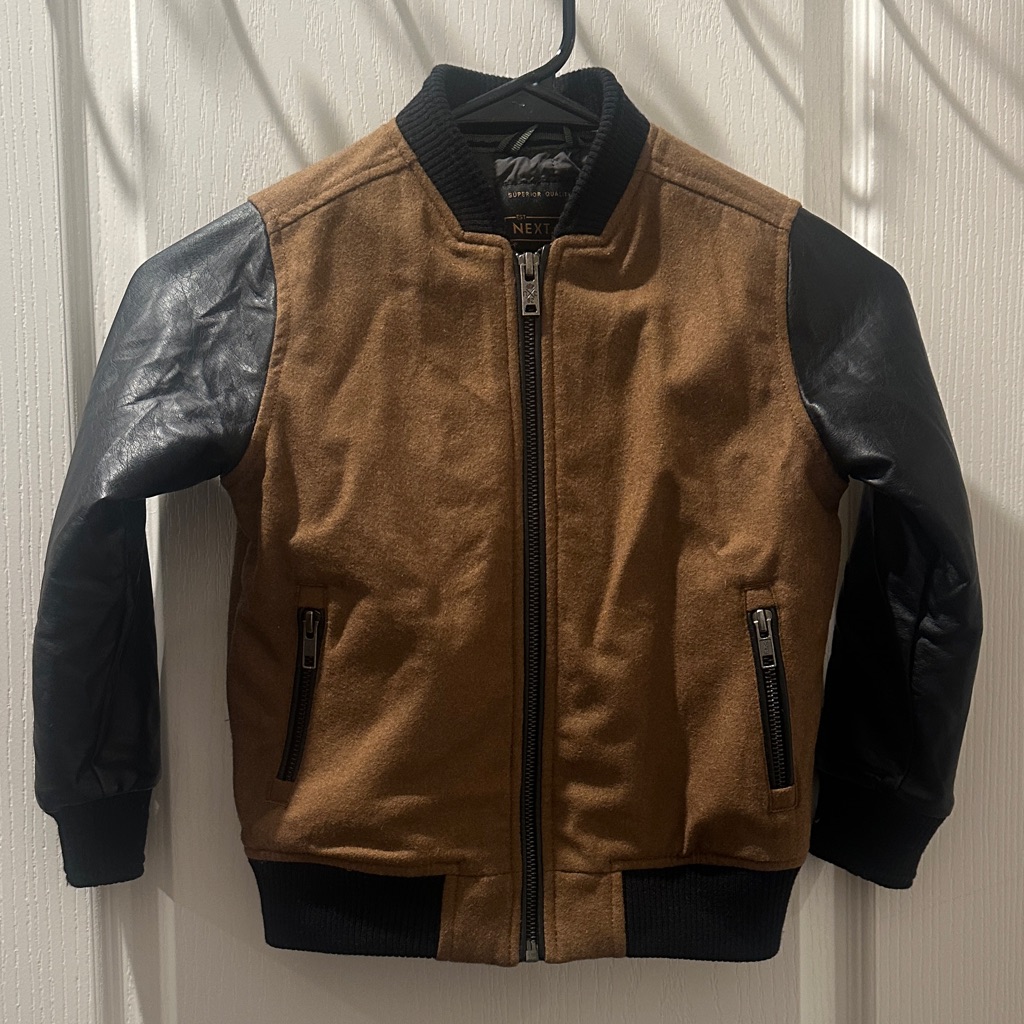 60Wool Brown And Black Bomber Jacket Next82 Brand